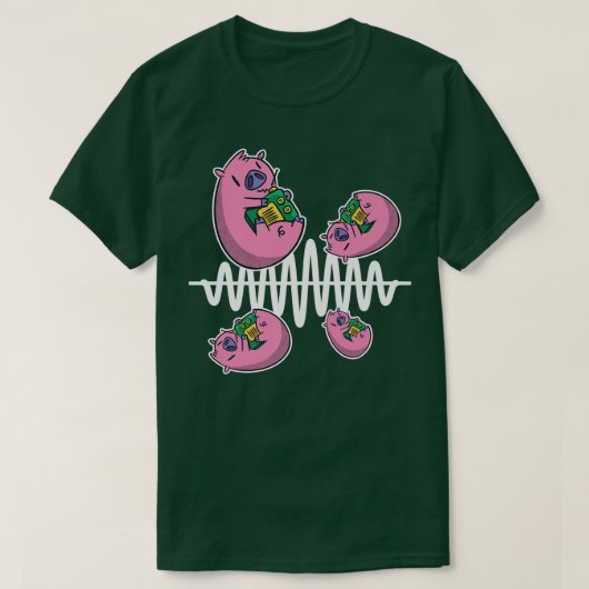 Pig Fly Around Frequency Waves Ham Radio Operator  T-shirt (Design voorkant)