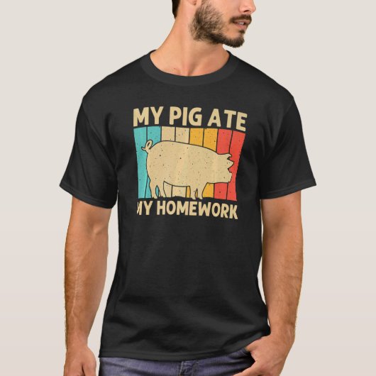 Pig For Kids Boys Bacon Animal Swine Farmer Pigs T-shirt (Voorkant)