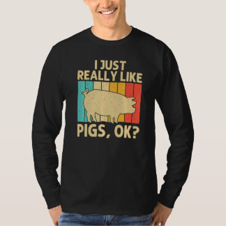 Pig For Men Women Bacon Animal  Swine Farmer Pigs  T-shirt