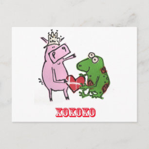 Pig & Frog in liefde valentijn kaart