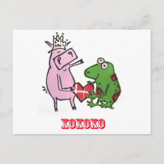 Pig & Frog in liefde valentijn kaart