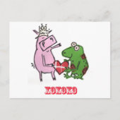 Pig & Frog in liefde valentijn kaart (Voorkant)