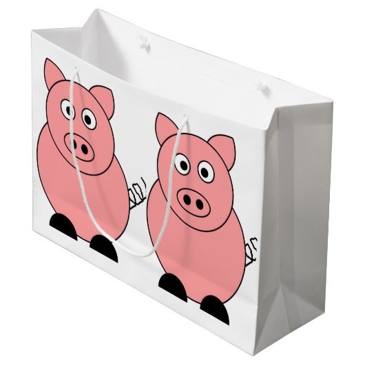 Pig Gift Bag Groot Cadeauzakje (Voorkant Gekanteld)