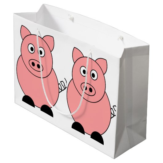 Pig Gift Bag Groot Cadeauzakje (Achterkant Gekanteld)