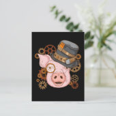 Pig Gift For Pig Lovers Swine Steampunk Pig Briefkaart (Staand voorkant)