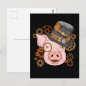 Pig Gift For Pig Lovers Swine Steampunk Pig Briefkaart (Voorkant / Achterkant)