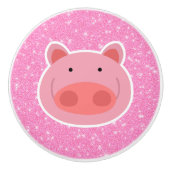 Pig Glitter Keramische Knop (Voorkant)