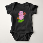 Pig Halloween Bat Romper (Voorkant)