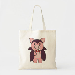 Pig Halloween Cute Devil Vampire Costume Canvas ta Tote Bag