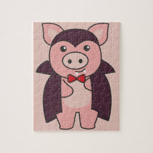 Pig Halloween Cute Devil Vampire Costume Jigzaag P Legpuzzel