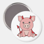 Pig Halloween Cute Devil Witch Costume Magneet (Voorkant / Achterkant)