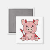 Pig Halloween Cute Devil Witch Costume Magneet (Voorkant / Achterkant)