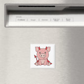 Pig Halloween Cute Devil Witch Costume Magneet (Insitu (Vaatwasser))