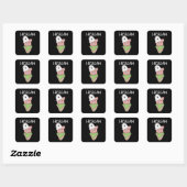 Pig Halloween Ghost I Scream Ice Cream Pun Vierkante Sticker (Vel)