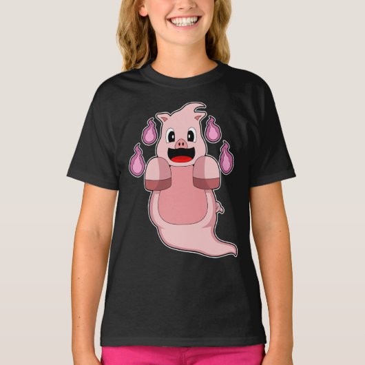 Pig Halloween Ghost T-shirt (Voorkant)