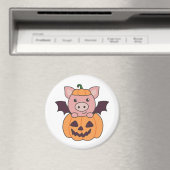 Pig Halloween Pumpkin Bat Costume Magneet (Insitu (Vaatwasser))