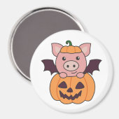 Pig Halloween Pumpkin Bat Costume Magneet (Voorkant / Achterkant)