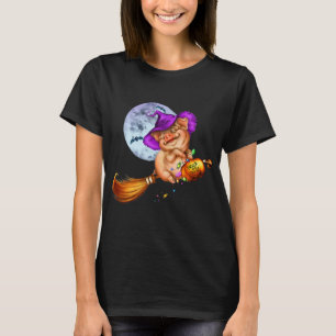 Pig Halloween Pumpkin Witch Pet T-shirt