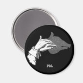 PIG Hand Shadow Art uit een Antiek boek Magneet (Voorkant / Achterkant)
