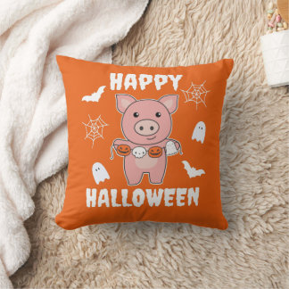 Pig Happy Halloween Pumpkin Bat Costume Kussen