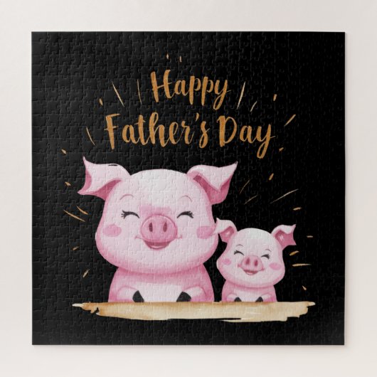 Pig Happy Vaderdag Legpuzzel (Verticaal)