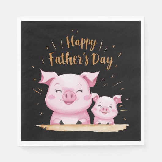 Pig Happy Vaderdag Servet (Voorkant)