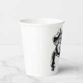 Pig Head Farm Animal Drawing in Black White Papieren Bekers (Rechts)