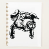 Pig Head Farm Animal Drawing in Black White Planner (Voorkant)