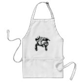 Pig Head Farm Animal Drawing in Black White Standaard Schort (Voorkant)