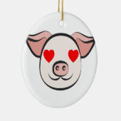Pig Heart Emoji Keramisch Ornament (Rechts)