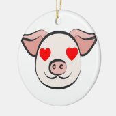 Pig Heart Emoji Keramisch Ornament (Links)