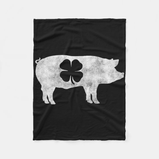 Pig Hog BBQ Meat Gift St. Patrick's Day Shamrock I Fleece Deken (Voorkant)