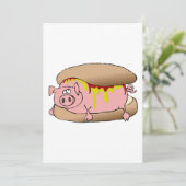 Pig Hot Dog Kaart (Staand voorkant)