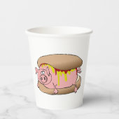 Pig Hot Dog Papieren Bekers (Voorkant)