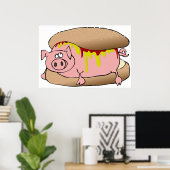 Pig Hot Dog Poster (Thuiskantoor)