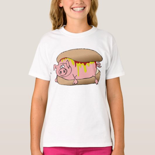 Pig Hot Dog T-shirt (Voorkant)