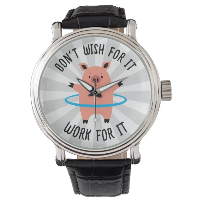 Pig Hula Hoop Horloge (Voorkant)