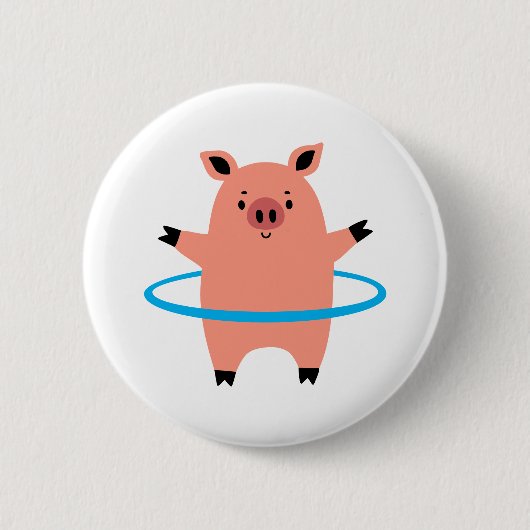 Pig Hula Hoop Ronde Button 5,7 Cm (Voorkant)