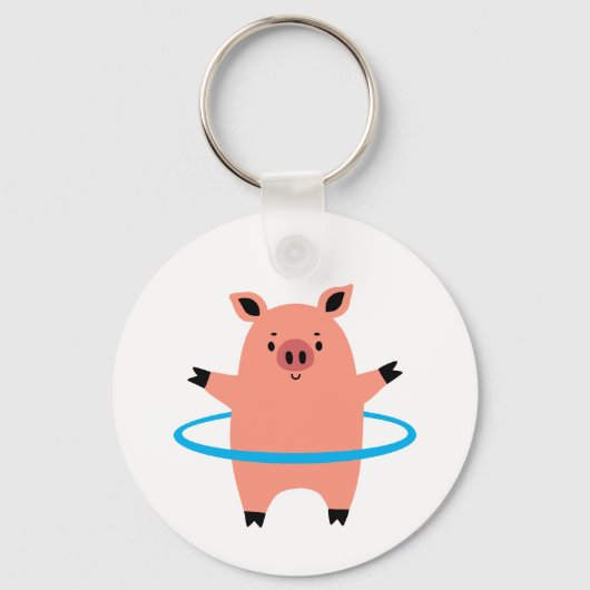 Pig Hula Hoop Sleutelhanger (Voorkant)