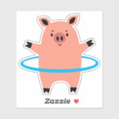 Pig Hula Hoop Sticker (Vel)