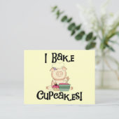 Pig I Bake Cupcakes Tshirts en Gifts Briefkaart (Staand voorkant)