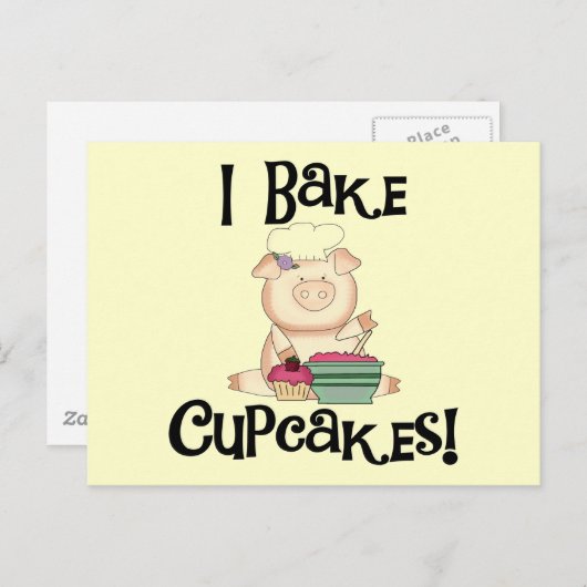 Pig I Bake Cupcakes Tshirts en Gifts Briefkaart (Voorkant / Achterkant)