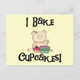 Pig I Bake Cupcakes Tshirts en Gifts Briefkaart