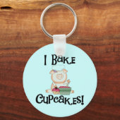 Pig I Bake Cupcakes Tshirts en Gifts Sleutelhanger (Voorkant)