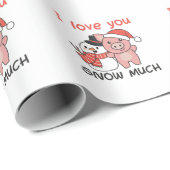 Pig I hou van je sneeuwt veel Snowman Pun Cadeaupapier (Rol Hoek)
