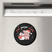Pig... ik ben Snow Cute Snowman Snow Pun Magnet (Insitu (Vaatwasser))