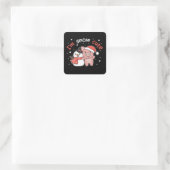Pig I'm Snow Cute Snowman Snow Pun Vierkante Sticker (Tas)