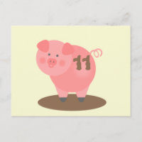 Pig In Mud Verjaardag Briefkaart Uitnodigen