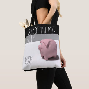 PIg jaar 2019 Originele 3D-Canvas tas voor compute
