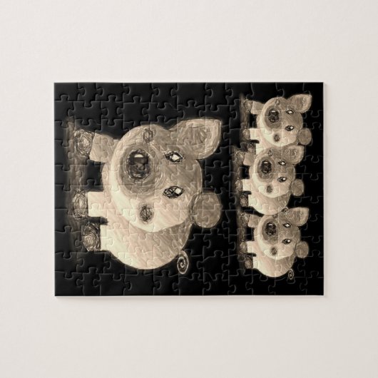 Pig Jigzaag Puzzle Legpuzzel (Horizontaal)